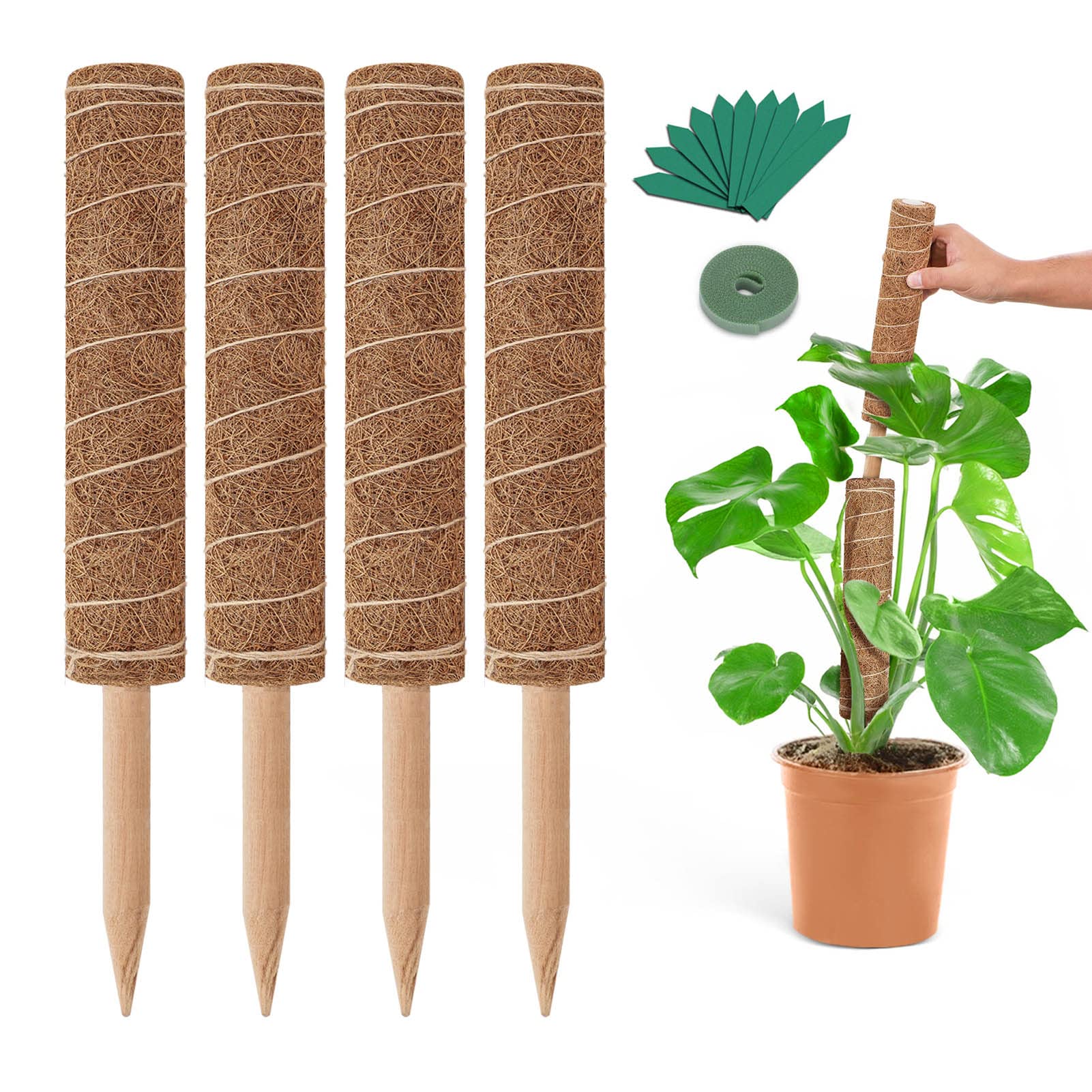 Amazon.com : GROWNEER 42 Inch Moss Pole for Plants, 4 Pcs 15 Inch